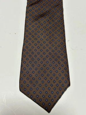 Corbata Hardy Amies London marrón multicolor medallón 100 % seda Foto 1 de 3