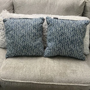 Cuscino perfetto spina di pesce inchiostro blu set 2 cuscini da esterno 18x18 - Foto 1 di 7