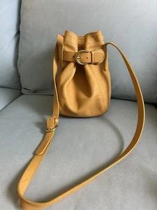 Vintage 97 Coach Soho Belted Bucket Bag Deep Yellow Leather Pouch Purse 4156 - Picture 1 of 11