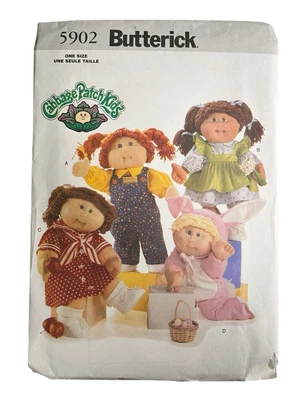 Butterick 5902 Sewing Pattern Cabbage Patch Kids Clothes Vintage Uncut - Image 1 of 3