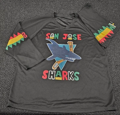 Camisa San Jose Sharks XL Negra Mes de la Historia NHL Hockey Camiseta Arte Foto 1 de 4