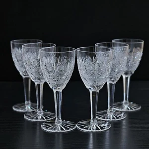 Bohemian Czech 4½ oz (130 ml) Crystal Wine Glass Hand Cut Queen Lace, Set of 6 - Picture 1 of 8