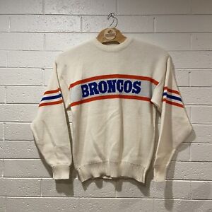 Vintage 80s  Denver Broncos Cliff Engel Wool Blend Made USA Sweater Mens LT