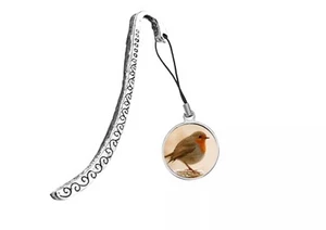 Robin Bird refc4 DOME on a Pattern Bookmark with Cord Book - Picture 1 of 1