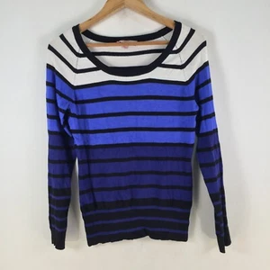 Diana Ferrari womens top size M multicolour striped long sleeve viscose 108848 - Picture 1 of 9