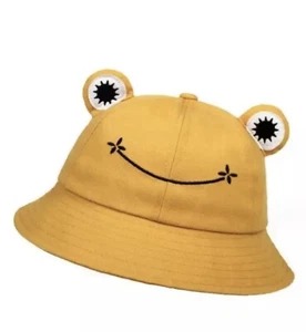 Frog Eyes Smile Yellow Unisex One Size OSFA Bucket Hat Cap - Bild 1 von 4