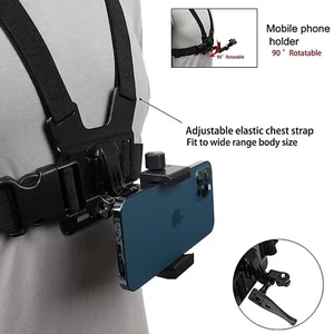 Chest Mount Harness Strap Phone Holder Action Camera POV for Mobile Phone EM - Picture 1 of 4
