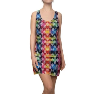 Vestido para mujer revólver pistola espalda cruzada multicolor sin mangas mini - Imagen 1 de 30