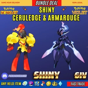 CERULEDGE + ARMAROUGE ⭐️ SHINY ⭐️ VERSION EXCLUSIVES ✨ Pokemon Scarlet/Violet - Picture 1 of 3