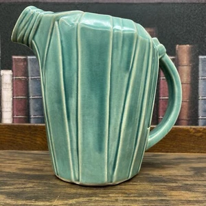 Vtg Mc Coy Pottery Water pitcher 8” Green - Picture 1 of 17