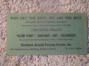 Northwest Aircraft Ferrying Services Vintage Werbung St Paul Holman Airport - Bild 1 von 2