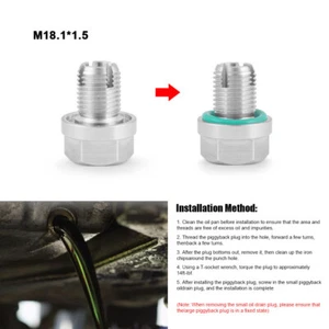 M18.1*1.5 Stainless Steel Oil Drain Plug Oil Pan Thread Repair Kit with O-Ring - Picture 1 of 6