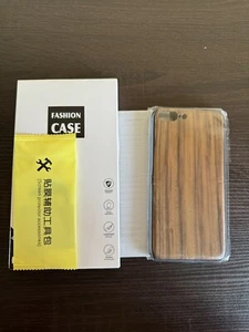 Apple Iphone 7 8 plus + cover case wood wooden effect oak Bamboo brown - Picture 1 of 10