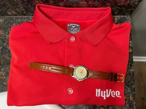 HyVee Callaway Red Short Polo Size L & HyVee Wrist Watch - Picture 1 of 11