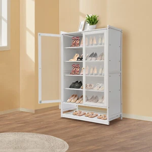 Schuhschrank freistehender Schuhschrank Schuhschrank mit Magnettüren - Bild 1 von 14