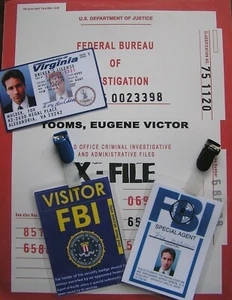 X-Files Badges identification Mulder pour cosplay FBI id card replica lot - Photo 1/3