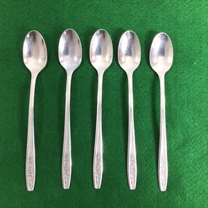 WM Rogers ~ Stainless ~ Oneida San Miguel ~ MCM ~ 5 Piece ~ Iced Tea Spoons  - Picture 1 of 7