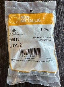 5 Stück Halex zweiteilige Verbindungsklemme 1-1/2 Zoll 26515 nichtmetallisch Menge: 2 - Bild 1 von 2
