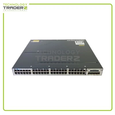 Cisco 3750X 1GbE 48-P PoE+ Network Switch WS-C3750X-48PF-S V06 W/ 1x C3KX-NM-1G - Image 1 of 2