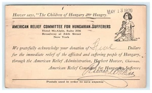 1920 American Relief Committee for Hungarian Suffers Hotel McAlpin New York - Bild 1 von 2