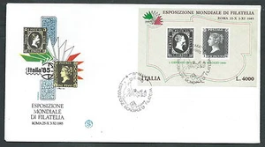 1985 ITALIA FDC FILAGRANO FOGLIETTO PENNY BLACK ITALIA 85 NO TIMBRO ARRIVO - K-7 - Imagen 1 de 1