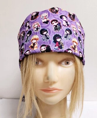 DEMON SLAYER ANIME CHIBI PURPLE MEDICAL NURSE SCRUB CAP (2 SIZE SELECTION)  - Image 1 of 4