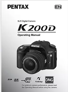 Pentax K200D Digital SLR Camera FULL 268 Page OWNER 'S OPERATING MANUAL - Picture 1 of 6
