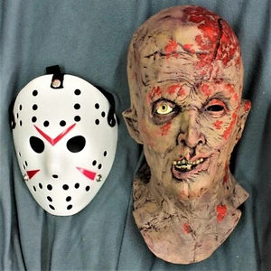 JASON VOORHEES Latex Halloween MASK + Pvc Prop Friday The 13th Costume COSPLAY X - Picture 1 of 24