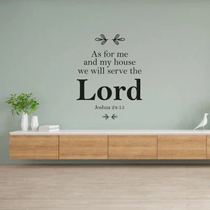 Joshua My House Life Bible Quote Vinyl Wall Art Sticker for Room Home Decals - Picture 1 of 6