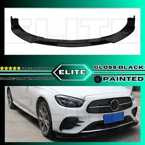 2020+ BenZ E-class W213 Front Lip Brabus Style Gloss Black Brand New - Picture 1 of 2