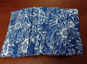 Martha Stewart 19x19" Vibrant Blue and White Cotton Napkins SPOTLESS - Picture 1 of 6