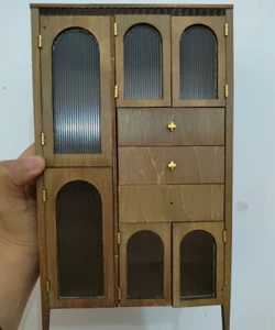 1/6 Scale 1/12 Scale Dollhouse Miniatures Furniture Wardrobe Cabinet Unfinished - Picture 1 of 8