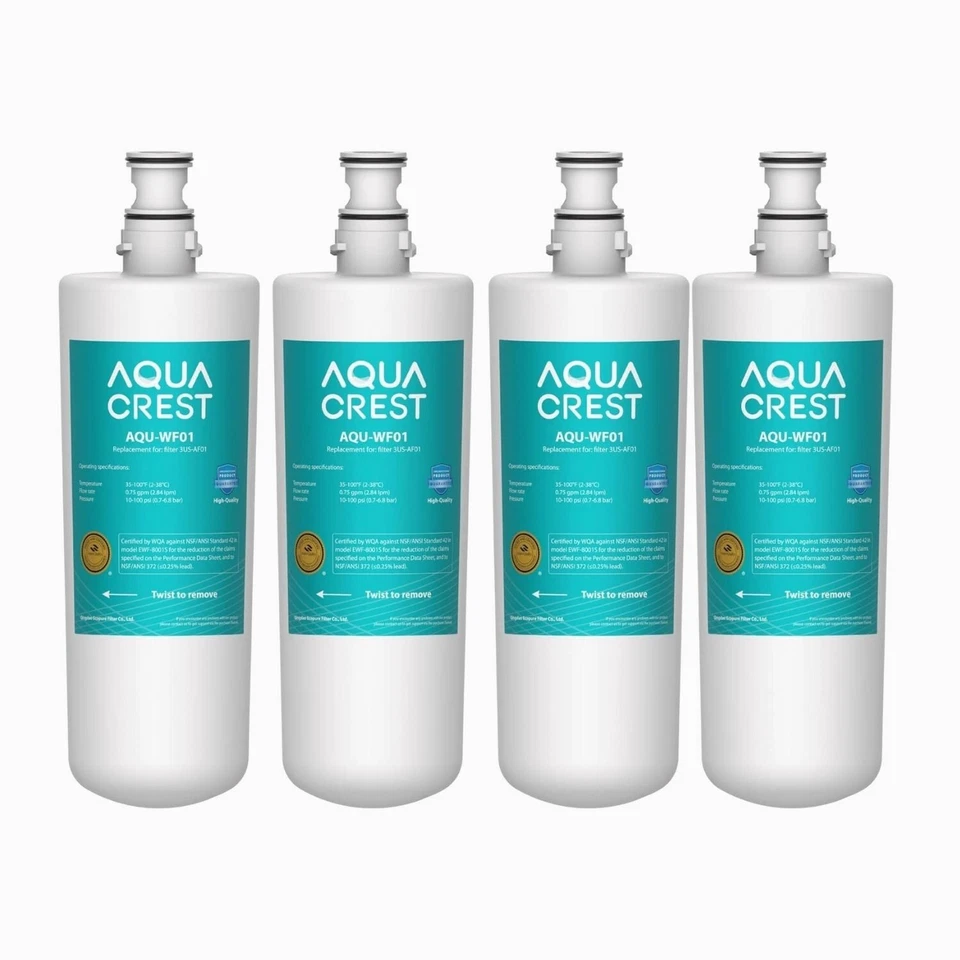 AQUA CREST 3US-AF01 Under Sink Water Filter, NSF 42 Certified Replacement, (4) - Image 1 of 4