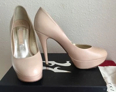 GINA Toya Flesh Leather Platform Shoes Pumps Heels EU 40 US 9 UK 7 LN EUC $700 - Image 1 of 4