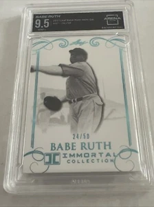 2017 Leaf Babe Ruth #47 Immortal Collection BLUE FOIL /50 GRADED ARENA CLUB 9.5 - Picture 1 of 5