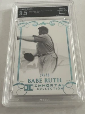 2017 Leaf Babe Ruth #47 Immortal Collection BLUE FOIL /50 GRADED ARENA CLUB 9.5 - Image 1 of 4