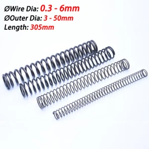 Schwarz Druckfeder Drahtdurchmesser 0,3 mm-6 mm 65 mn Feder Stahlspulenfeder 305 mm - Bild 1 von 6
