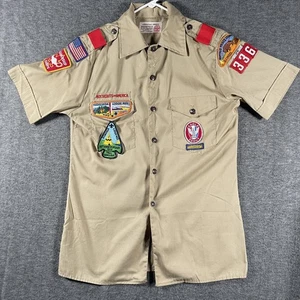 Vintage Boy Scouts of America Shirt Mens Medium Short Sleeve Eagle Scout OA 70s - Picture 1 of 11