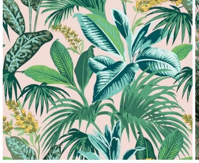 2 rollos de papel tapiz rosa botánico Habana cáscara de palma y pega HP10684 Foto 1 de 4