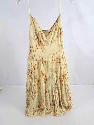 Vestido vintage Papillon para mujer M amarillo floral hecho en India Foto 1 de 4