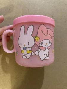 Taza transparente vintage SANRIO MY MELODY Bunny ROSA! 1976 1981 - Imagen 1 de 9