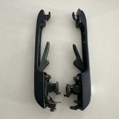 PORSCHE 924 944 BLACK PASSENGER DRIVER PAIR DOOR HANDLES NO KEY 81-85 #17 - Image 1 of 4