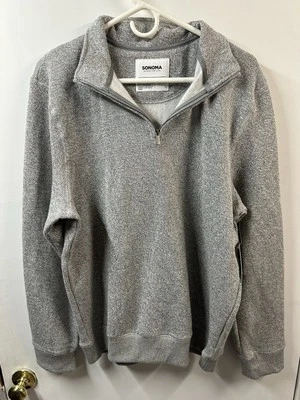 Suéter Sonoma Goods For Life Para Hombres Vellón Cepillado 1/4 Cremallera Pullover Gris Lg Nuevo Foto 1 de 4