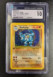 Machamp Base Set 8/102 Holo 1st Edition CGC 10 GEM Mint Graded Pokemon Card - Picture 1 of 3