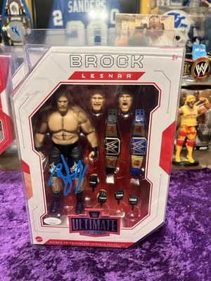 Figura de acción autografiada de Brock Lesnar WWE Ultimate Edition con estuche rígido JSA Foto 1 de 4