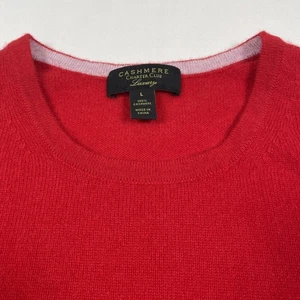 110% Cashmere Charter Club Luxury Sweater Red Long Sleeve Crew Size Large L - Picture 1 of 5