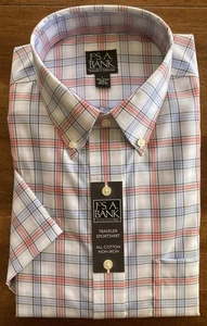 JOS NUOVO CON ETICHETTA. A. FASCIA MAGLIA SPORTIVA UOMO VIAGGIATORE MANICA CORTA RWB PLAID LARGE - Foto 1 di 2