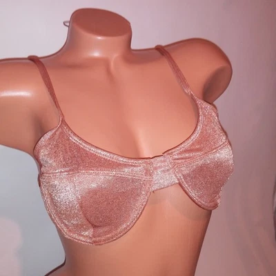 Top de bikini de natación Xhilaration medio óxido jengibre plateado metal con aros Foto 1 de 4