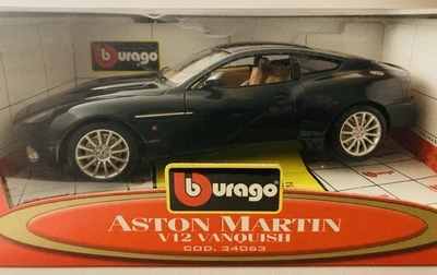 BURAGO DIAMOND COLLECTION 1:18 AUTO ASTON MARTIN V12 VANQUISH VERDE ART 34063 - Immagine 1 di 3