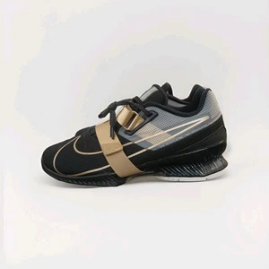 Scarpa da sollevamento pesi Nike Romaleos 4 nero oro metallizzato CD3463-001 uomo nuova - Foto 1 di 5